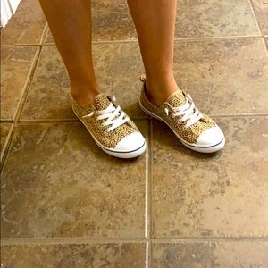Cheetah print slip on shoes, size 8